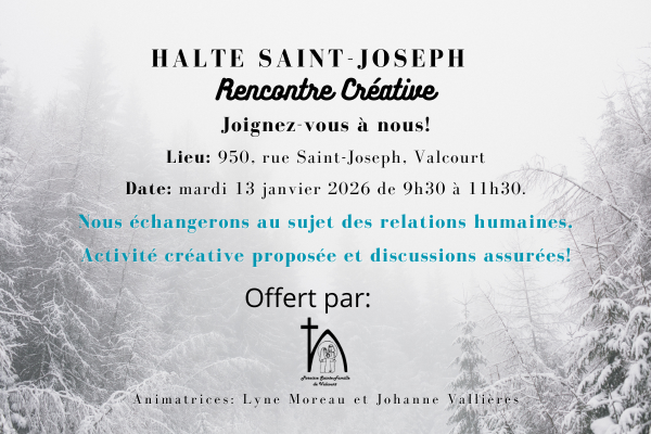 Invitation à la Halte Saint-Joseph