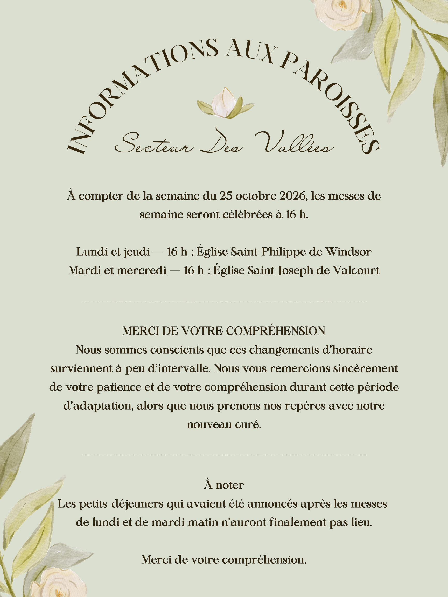 Messes de semaine